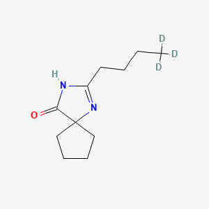 molecular formula C11H18N2O B563101 2-n-Butyl-d3-1,3-diazaspiro[4.4]non-1-en-4-one CAS No. 1189960-20-0