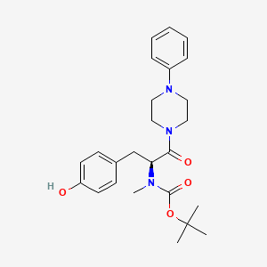 molecular formula C25H33N3O4 B563102 Tert-butyl N-[(2S)-3-(4-hydroxyphenyl)-1-oxo-1-(4-phenylpiperazin-1-YL)propan-2-YL]-N-methylcarbamate CAS No. 1391068-29-3