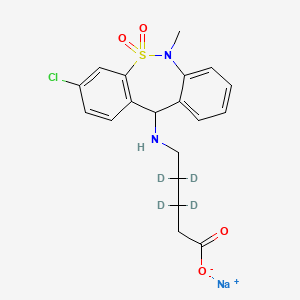 molecular formula C19H20ClN2NaO4S B563111 Tianeptine Metabolite MC5-d4 Sodium Salt CAS No. 1330171-36-2