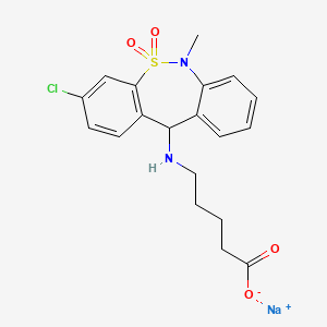 molecular formula C19H20ClN2NaO4S B563113 Tianeptine Metabolite MC5 Sodium Salt CAS No. 115220-11-6
