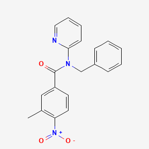 molecular formula C20H17N3O3 B5631367 N-benzyl-3-methyl-4-nitro-N-(pyridin-2-yl)benzamide 