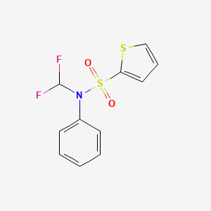 molecular formula C11H9F2NO2S2 B5631786 N-(difluoromethyl)-N-phenylthiophene-2-sulfonamide 