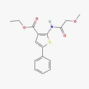 molecular formula C16H17NO4S B5632010 ETHYL 2-(2-METHOXYACETAMIDO)-5-PHENYLTHIOPHENE-3-CARBOXYLATE 
