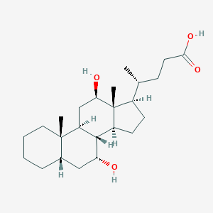 molecular formula C₂₄H₄₀O₄ B056321 7alpha,12beta-Dihydroxy-5beta-cholan-24-oic Acid CAS No. 84413-82-1