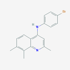 molecular formula C18H17BrN2 B5632176 N-(4-bromophenyl)-2,7,8-trimethylquinolin-4-amine 