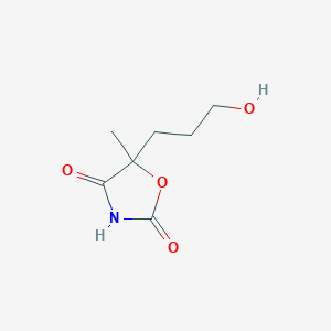 molecular formula C7H11NO4 B056322 5-(3-Hydroxypropyl)-5-methyloxazolidine-2,4-dione CAS No. 124315-44-2