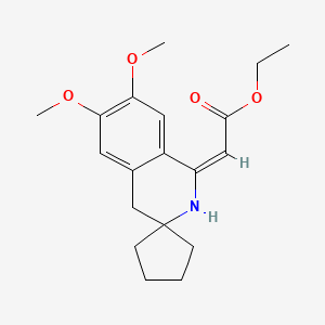 molecular formula C19H25NO4 B5632259 ethyl (2E)-2-(6,7-dimethoxyspiro[2,4-dihydroisoquinoline-3,1'-cyclopentane]-1-ylidene)acetate 