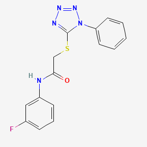 molecular formula C15H12FN5OS B5632370 N-(3-fluorophenyl)-2-(1-phenyltetrazol-5-yl)sulfanylacetamide 