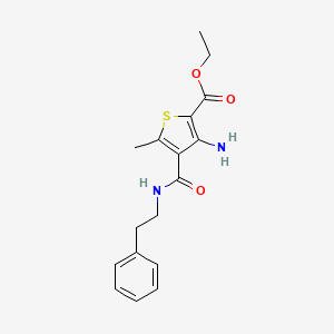 molecular formula C17H20N2O3S B5632383 Ethyl 3-amino-5-methyl-4-(2-phenylethylcarbamoyl)thiophene-2-carboxylate 