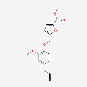 molecular formula C17H18O5 B5632708 methyl 5-{[2-methoxy-4-(prop-2-en-1-yl)phenoxy]methyl}furan-2-carboxylate 