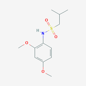 molecular formula C12H19NO4S B5632849 N-(2,4-dimethoxyphenyl)-2-methylpropane-1-sulfonamide 