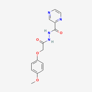 molecular formula C14H14N4O4 B5633060 N'-[2-(4-methoxyphenoxy)acetyl]pyrazine-2-carbohydrazide 