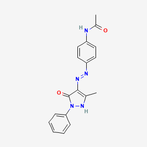 molecular formula C18H17N5O2 B5633103 N-{4-[(1E)-2-(5-Hydroxy-3-methyl-1-phenyl-1H-pyrazol-4-YL)diazen-1-YL]phenyl}acetamide 