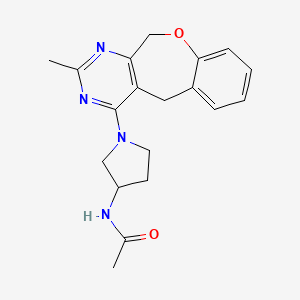 molecular formula C19H22N4O2 B5633293 N-[1-(2-methyl-5,11-dihydro[1]benzoxepino[3,4-d]pyrimidin-4-yl)pyrrolidin-3-yl]acetamide 