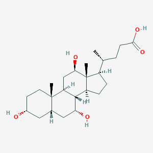 molecular formula C₂₄H₄₀O₅ B056335 3alpha,7alpha,12beta-Trihydroxy-5beta-cholanic acid CAS No. 71883-64-2