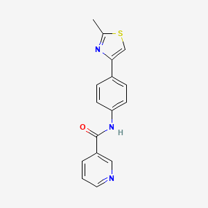 molecular formula C16H13N3OS B5633543 N-[4-(2-methyl-1,3-thiazol-4-yl)phenyl]pyridine-3-carboxamide 