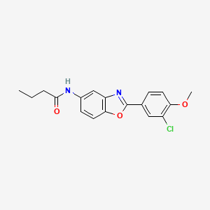 molecular formula C18H17ClN2O3 B5633563 N-[2-(3-chloro-4-methoxyphenyl)-1,3-benzoxazol-5-yl]butanamide 