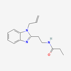 molecular formula C15H19N3O B5633583 N-{2-[1-(prop-2-en-1-yl)-1H-1,3-benzodiazol-2-yl]ethyl}propanamide 