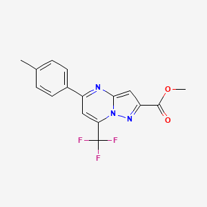 molecular formula C16H12F3N3O2 B5633676 methyl 5-(4-methylphenyl)-7-(trifluoromethyl)pyrazolo[1,5-a]pyrimidine-2-carboxylate CAS No. 5815-79-2