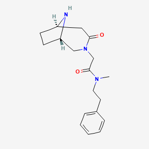 molecular formula C18H25N3O2 B5633790 N-methyl-2-[rel-(1S,6R)-4-oxo-3,9-diazabicyclo[4.2.1]non-3-yl]-N-(2-phenylethyl)acetamide hydrochloride 