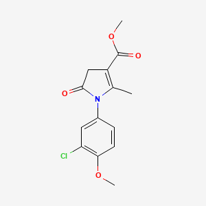 molecular formula C14H14ClNO4 B5633866 methyl 1-(3-chloro-4-methoxyphenyl)-2-methyl-5-oxo-4,5-dihydro-1H-pyrrole-3-carboxylate 