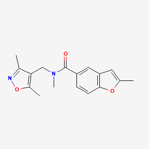 molecular formula C17H18N2O3 B5633899 N-[(3,5-dimethyl-4-isoxazolyl)methyl]-N,2-dimethyl-1-benzofuran-5-carboxamide 
