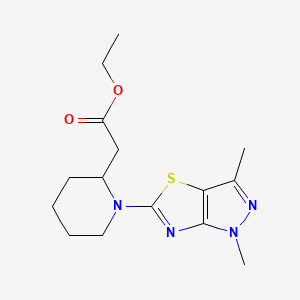 molecular formula C15H22N4O2S B5633962 ethyl [1-(1,3-dimethyl-1H-pyrazolo[3,4-d][1,3]thiazol-5-yl)piperidin-2-yl]acetate 