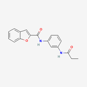 molecular formula C18H16N2O3 B5633966 N-[3-(propanoylamino)phenyl]-1-benzofuran-2-carboxamide 