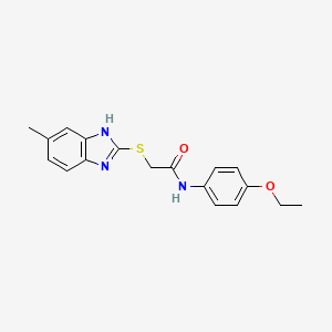 molecular formula C18H19N3O2S B5634006 N~1~-(4-ETHOXYPHENYL)-2-[(5-METHYL-1H-1,3-BENZIMIDAZOL-2-YL)SULFANYL]ACETAMIDE 