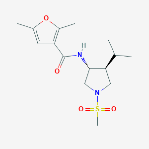 molecular formula C15H24N2O4S B5634243 2,5-dimethyl-N-[(3R,4S)-1-methylsulfonyl-4-propan-2-ylpyrrolidin-3-yl]furan-3-carboxamide 