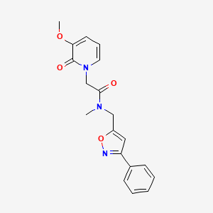 molecular formula C19H19N3O4 B5634253 2-(3-methoxy-2-oxopyridin-1(2H)-yl)-N-methyl-N-[(3-phenylisoxazol-5-yl)methyl]acetamide 
