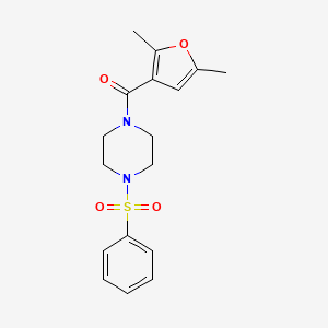 molecular formula C17H20N2O4S B5634258 (2,5-DIMETHYL-3-FURYL)[4-(PHENYLSULFONYL)PIPERAZINO]METHANONE 