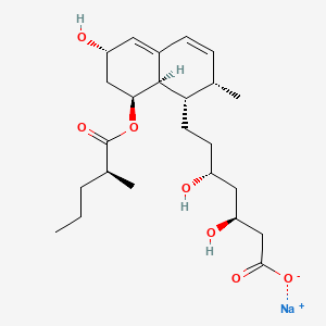 molecular formula C24H37NaO7 B563426 Sodium (3S,5R)-3,5-dihydroxy-7-[(1S,2S,6S,8S,8aR)-6-hydroxy-2-methyl-8-{[(2S)-2-methylpentanoyl]oxy}-1,2,6,7,8,8a-hexahydronaphthalen-1-yl]heptanoate CAS No. 159225-12-4