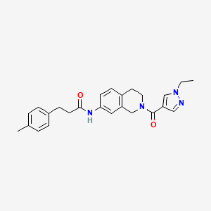 molecular formula C25H28N4O2 B5634491 N-[2-(1-ethylpyrazole-4-carbonyl)-3,4-dihydro-1H-isoquinolin-7-yl]-3-(4-methylphenyl)propanamide 