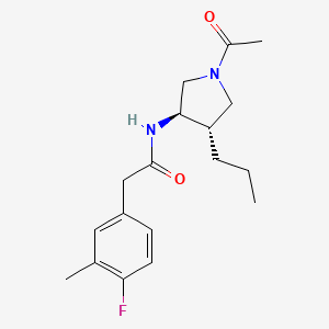 molecular formula C18H25FN2O2 B5634588 N-[(3R,4S)-1-acetyl-4-propylpyrrolidin-3-yl]-2-(4-fluoro-3-methylphenyl)acetamide 