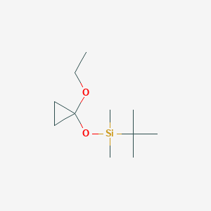 molecular formula C11H24O2Si B056346 Silane, (1,1-dimethylethyl)[(1-ethoxycyclopropyl)oxy]dimethyl-(9CI) CAS No. 117726-73-5