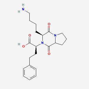 (2S)-2-[(3S)-3-(4-Aminobutyl)-1,4-dioxohexahydropyrrolo[1,2-a]pyrazin-2(1H)-yl]-4-phenylbutanoic acid