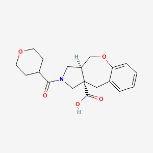 molecular formula C19H23NO5 B5634818 (3aS,10aS)-2-(oxane-4-carbonyl)-3,3a,4,10-tetrahydro-1H-[1]benzoxepino[3,4-c]pyrrole-10a-carboxylic acid 