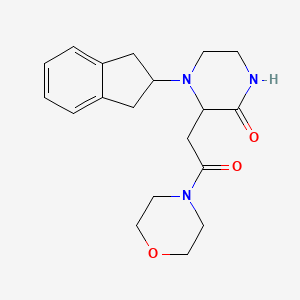 molecular formula C19H25N3O3 B5634828 4-(2,3-dihydro-1H-inden-2-yl)-3-(2-morpholin-4-yl-2-oxoethyl)piperazin-2-one 