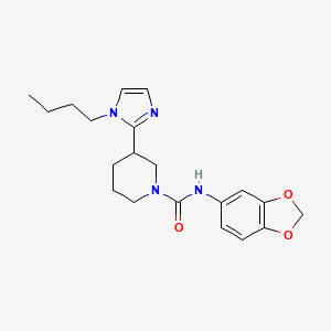 molecular formula C20H26N4O3 B5634836 N-1,3-benzodioxol-5-yl-3-(1-butyl-1H-imidazol-2-yl)piperidine-1-carboxamide 