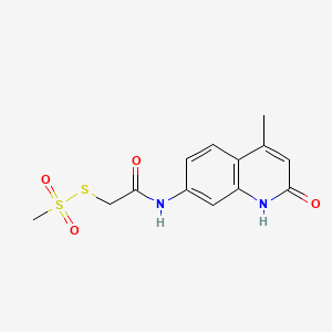 molecular formula C13H14N2O4S2 B563485 Carbostyril 124 N-Carboxymethyl Methanethiosulfonate CAS No. 1076199-73-9