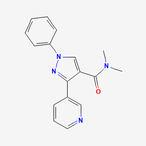 molecular formula C17H16N4O B5634873 N,N-dimethyl-1-phenyl-3-pyridin-3-ylpyrazole-4-carboxamide 