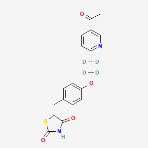molecular formula C19H18N2O4S B563496 5-[[4-[2-(5-Acetylpyridin-2-yl)-1,1,2,2-tetradeuterioethoxy]phenyl]methyl]-1,3-thiazolidine-2,4-dione CAS No. 1185033-84-4