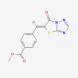 molecular formula C13H9N3O3S B5635070 METHYL 4-{[(5Z)-6-OXO-5H,6H-[1,2,4]TRIAZOLO[3,2-B][1,3]THIAZOL-5-YLIDENE]METHYL}BENZOATE 
