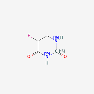 molecular formula C4H5FN2O2 B563508 5-Fluorodihydropyrimidine-2,4-dione-13C,15N2 CAS No. 1189492-99-6