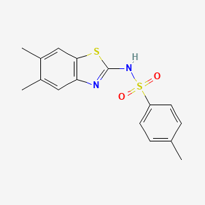 molecular formula C16H16N2O2S2 B5635104 N~1~-(5,6-DIMETHYL-1,3-BENZOTHIAZOL-2-YL)-4-METHYL-1-BENZENESULFONAMIDE 