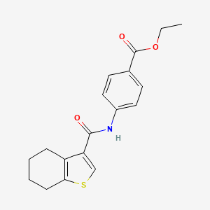 molecular formula C18H19NO3S B5635139 Ethyl 4-(4,5,6,7-tetrahydro-1-benzothiophene-3-carbonylamino)benzoate 