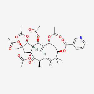 2alpha,3beta,5alpha,7beta,15beta-Pentaacetoxy-9alpha-nicotinoyloxyjatropha-6(17),11-dien-14-one