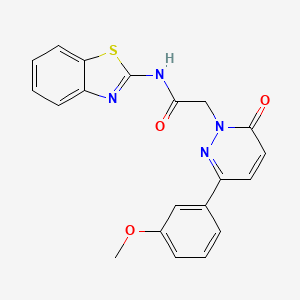 molecular formula C20H16N4O3S B5635258 N-(benzo[d]thiazol-2-yl)-2-(3-(3-methoxyphenyl)-6-oxopyridazin-1(6H)-yl)acetamide 