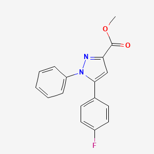 molecular formula C17H13FN2O2 B5635296 methyl 5-(4-fluorophenyl)-1-phenyl-1H-pyrazole-3-carboxylate 